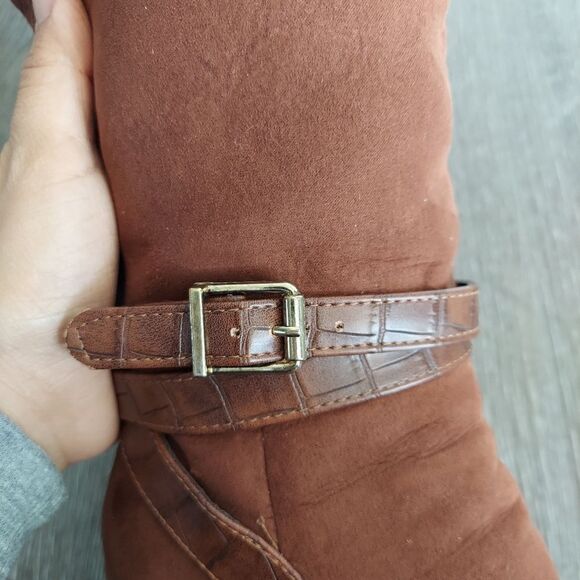 JustFab Brown Heeled Boots - Picture 9 of 14